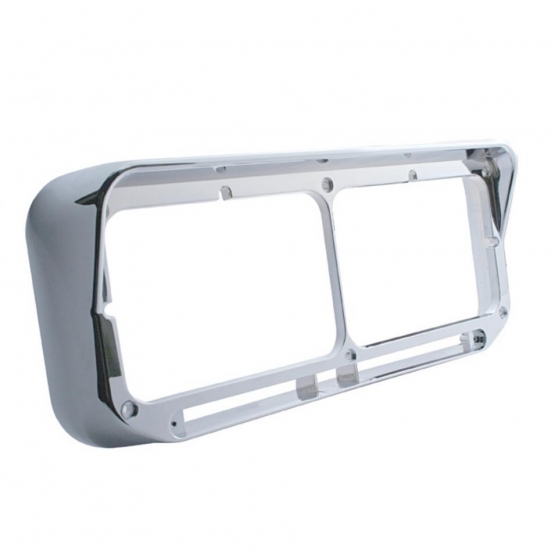 Dual Headlight Bezel w/ Visor LED Cutout Texas Chrome Shop