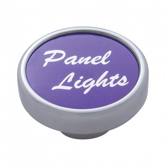 "Panel Lights" Dash Knob Purple Aluminum Sticker Texas Chrome Shop