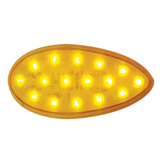 16 LED "Teardrop" Clearance/Marker Light Amber LED/Amber Lens Texas
