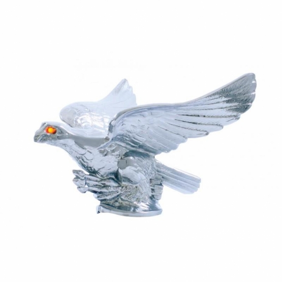 Eagle with Illuminated Eyes Chrome Hood Ornament