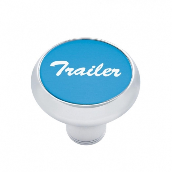"Trailer" Deluxe Air Valve Knob Blue Aluminum Sticker Texas Chrome Shop